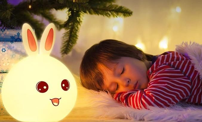 Silicone Open Eye Bunny Touch Lamp