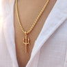 Gold Plated Trishul Chain Pendant